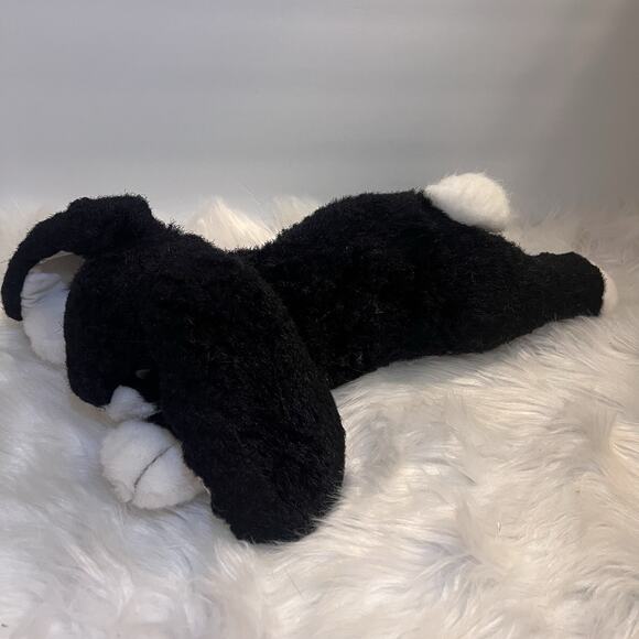 Vintage TY Classic Black White Rabbit Easter Bunny Plush Stuffed Animal 1990 HTF - Picture 1 of 9